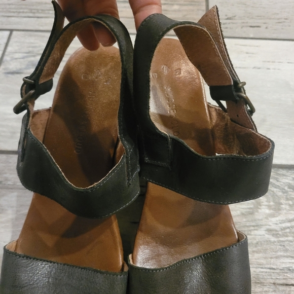 Musse & Cloud Leiza black Leather Platform Sandals Women's US 9 Made in Spain - Picture 5 of 14